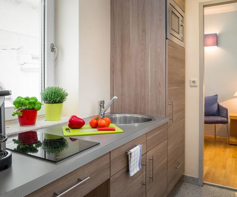 Küche - Studio Family im Appartement-Hotel an der Riemergasse