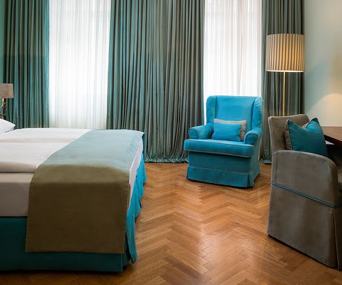Schlafzimmer Comfort Suite im Appartement-Hotel an der Riemergasse Schlafzimmer Comfort Suite im Appartement-Hotel an der Riemergasse